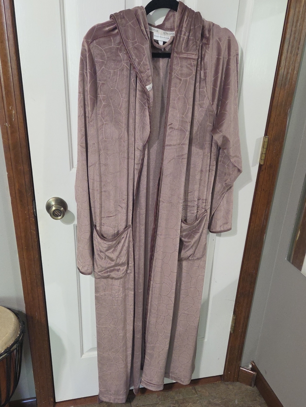 Berkshire Cozy Long Hooded Robe - Dusty Mauve